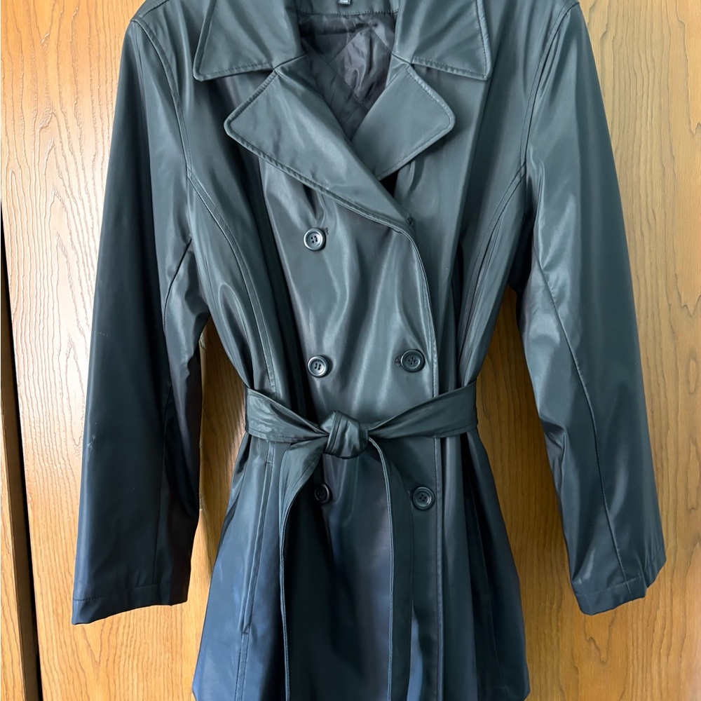 Giacca Double-Breasted Trench Coat - Black